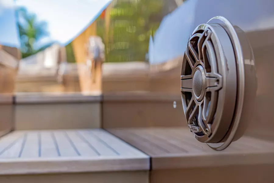 Upgraded Stereo System with Speakers Painted to Match