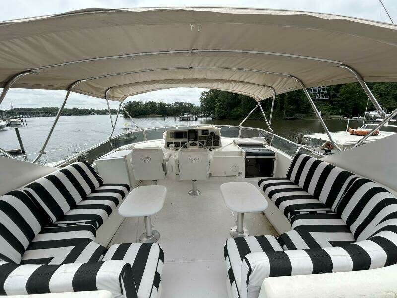 58' West Bay flybridge forward