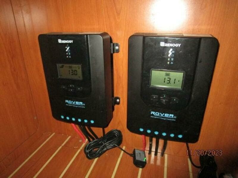 41' Hunter solar panel controllers