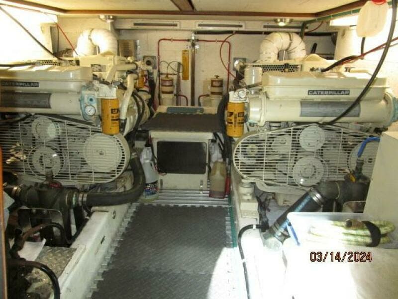 48' Camargue engine room aft