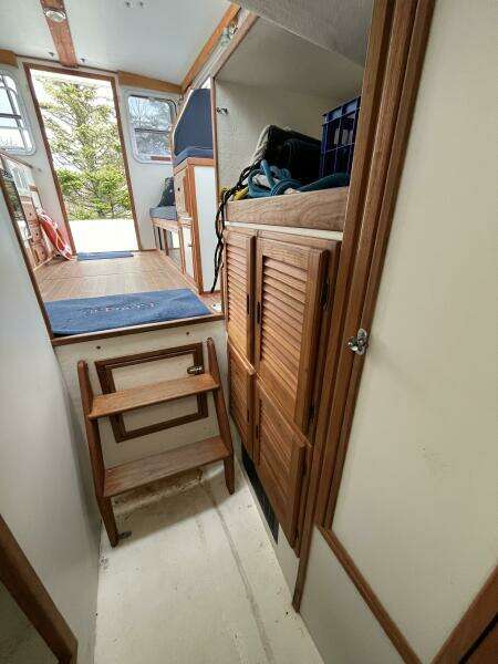 31'Eastern aft cabin lockers portside