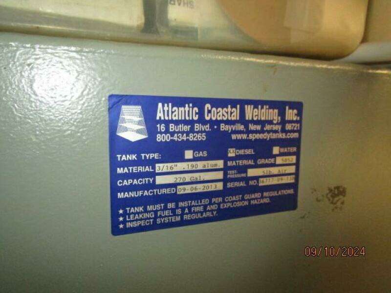 49' DeFever new fuel tank label