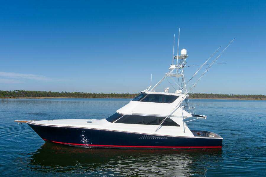 2001 65 Viking Convertible Enclosed Bridge Partnership Portside (1)