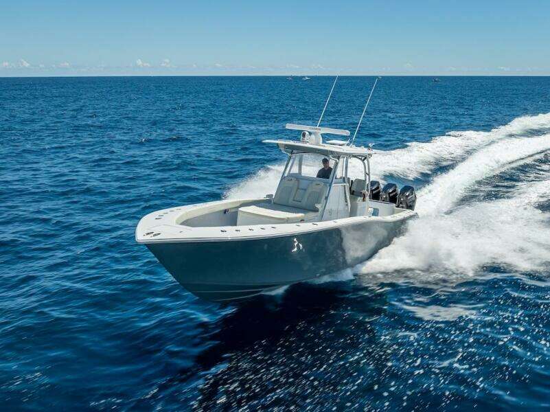 2025 Billfish 39 Center Console boat cruising on open ocean.