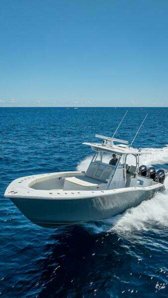 2025 Billfish 39 Center Console boat cruising on open ocean.