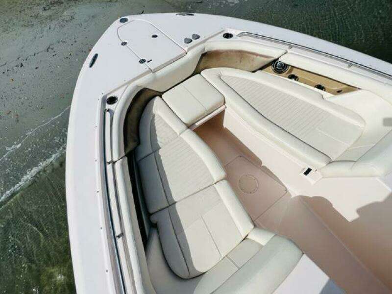 2014 Grady-White Freedom 335 boat with spacious seating area.