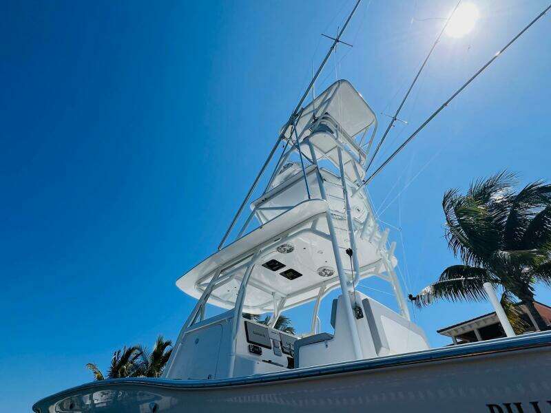 2015 Billfish 39 Custom CC boat under clear blue sky