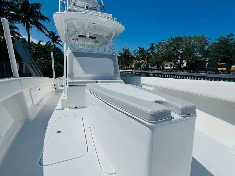 2015 Billfish 39 Custom CC boat with spacious deck and seating.