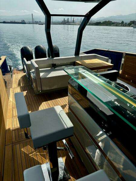 2025 Aicon Audace 50 yacht interior with sleek design and modern amenities.