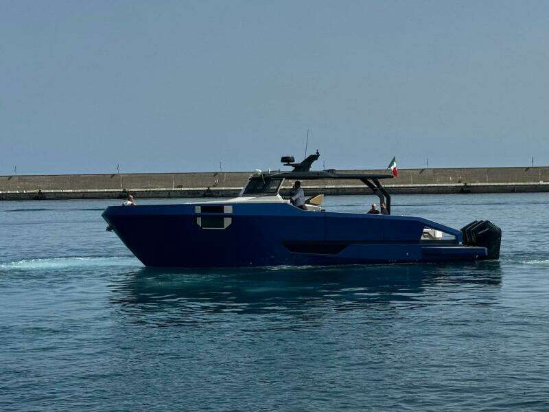 2025 Aicon Audace 50 yacht cruising in calm waters.