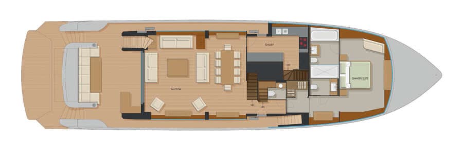 Main deck owner"s cabin layout