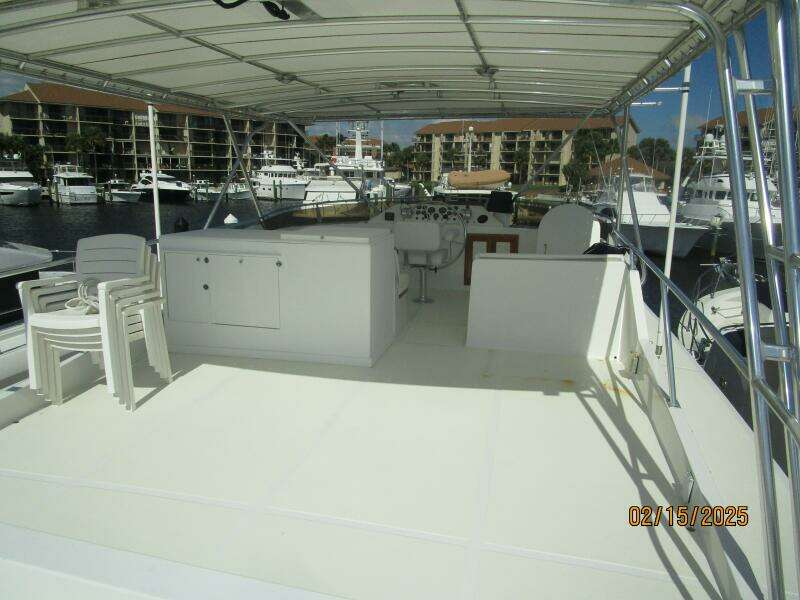57' DeFever flybridge forward