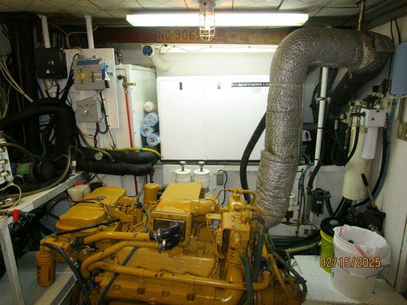 57' DeFever engine room starboard