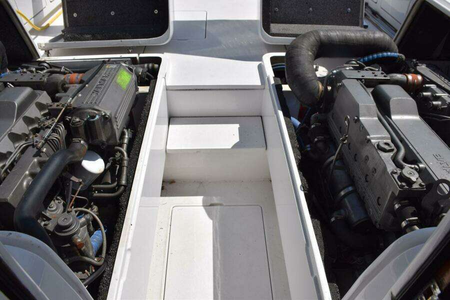 Engine Hatches Up, View Looking Aft