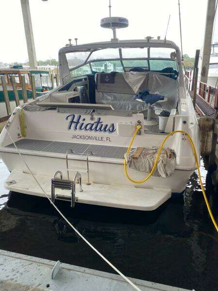 1993 Sea Ray 440 Sundancer docked, named "Hiatus," Jacksonville, FL.