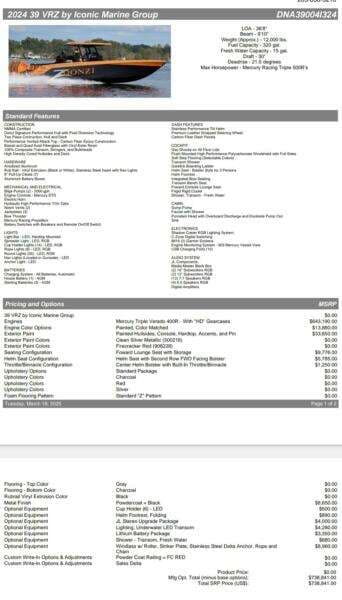 2024 Donzi 39 VRZ