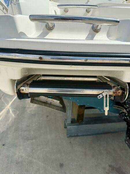 2014 Sea Ray 270 SLX boat with stainless steel swim platform ladder.