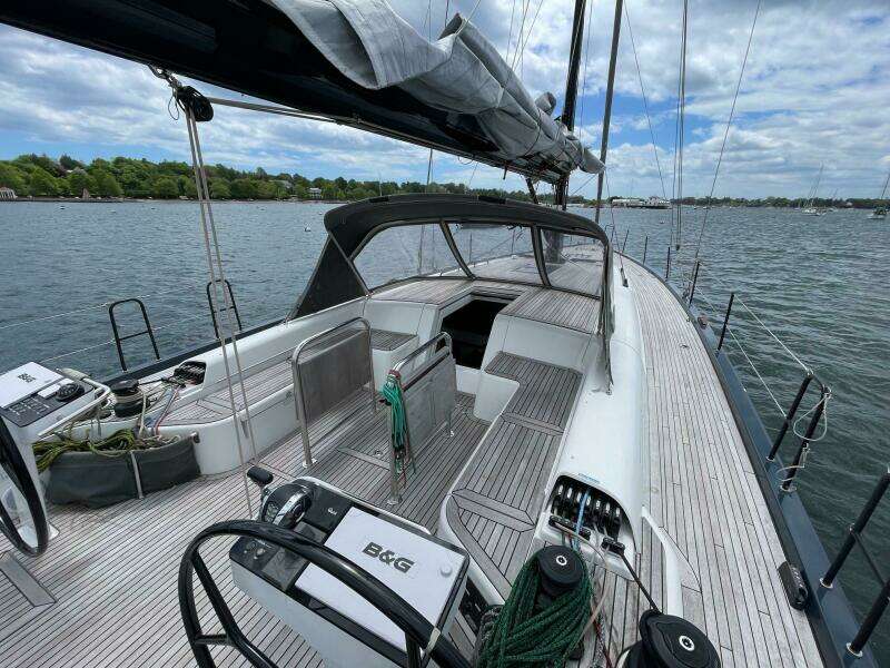 2020 Beneteau First 53 cockpit looking forward