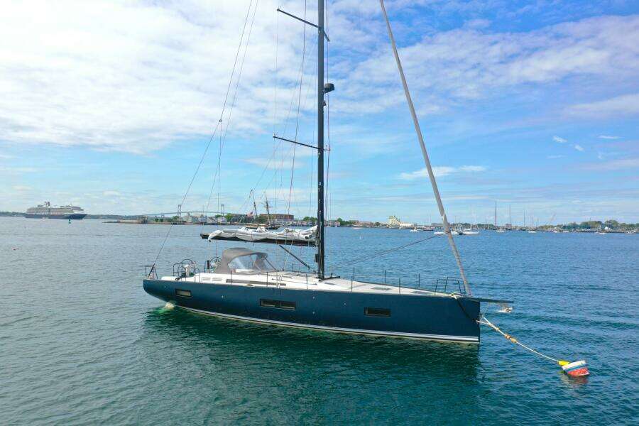 2020 Beneteau First 53 ZUMA at anchor