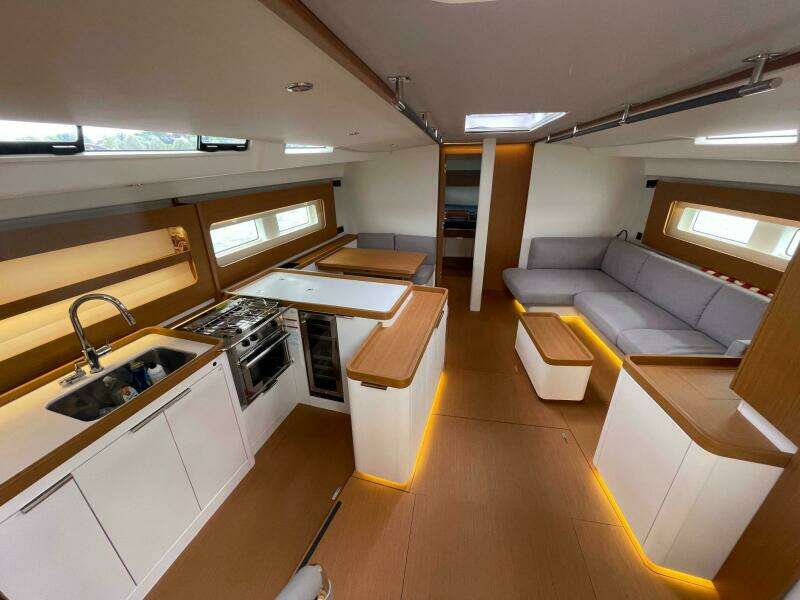 2020 Beneteau First 53 galley and interior cabin