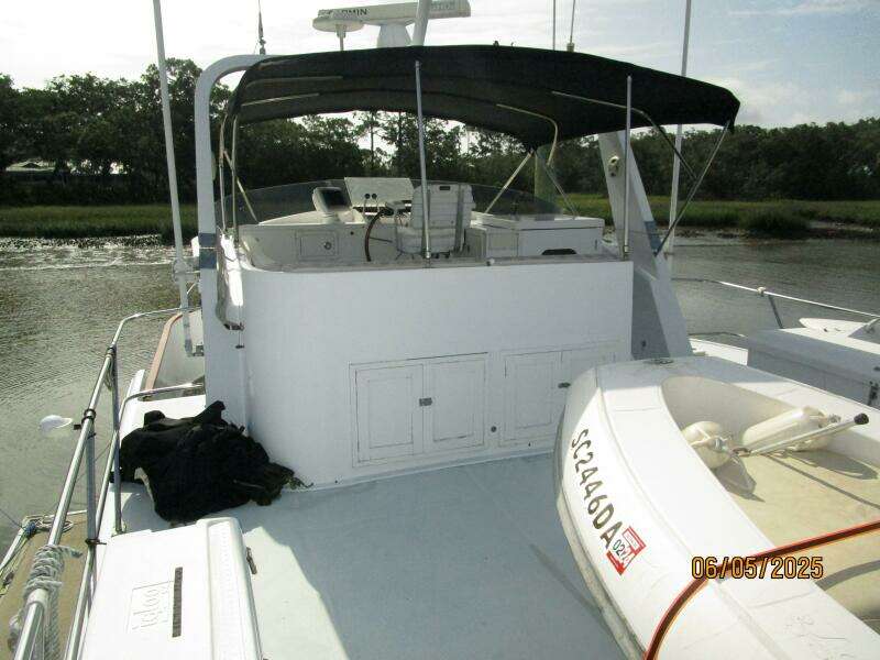49' DeFever flybridge forward