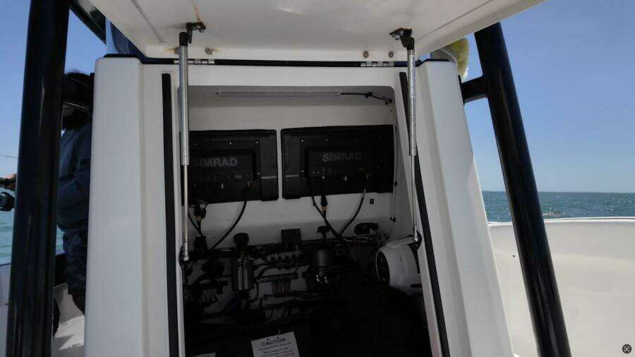 Interior view of 2023 CG Boat Works 35 M-Series with navigation equipment.