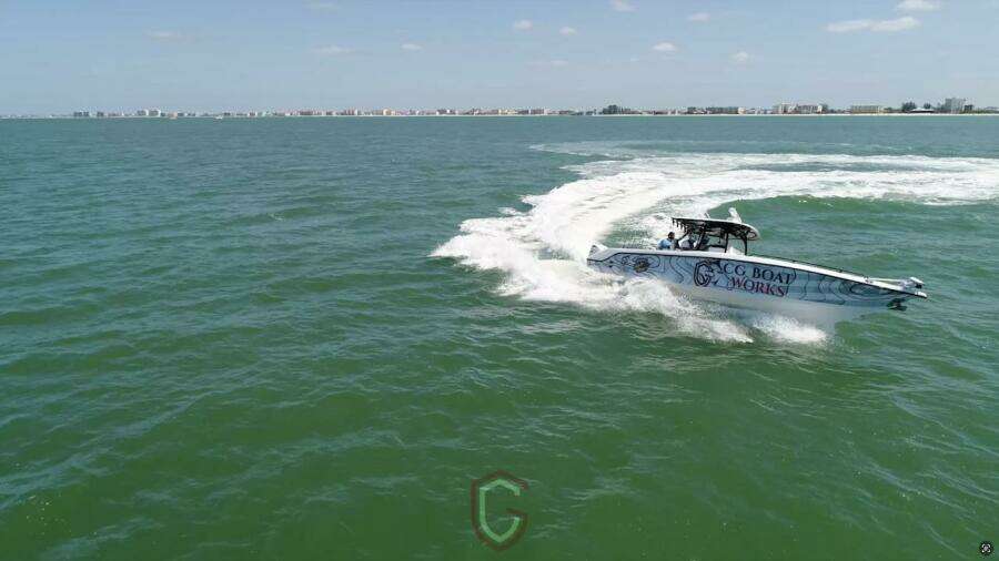 2023 CG Boat Works 35 M-Series cruising on open water.