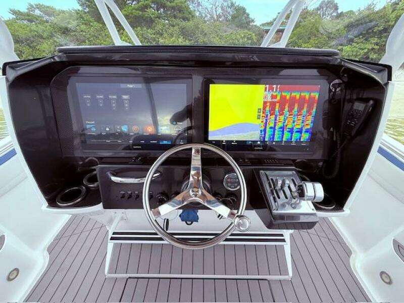 2022 Nor-Tech 390 Sport Center Console dashboard with advanced navigation and control systems.