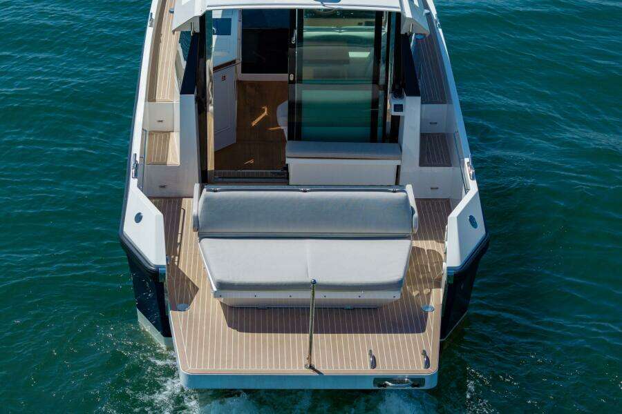 2023 Delta Powerboats 33 Coupe London Calling aft seating