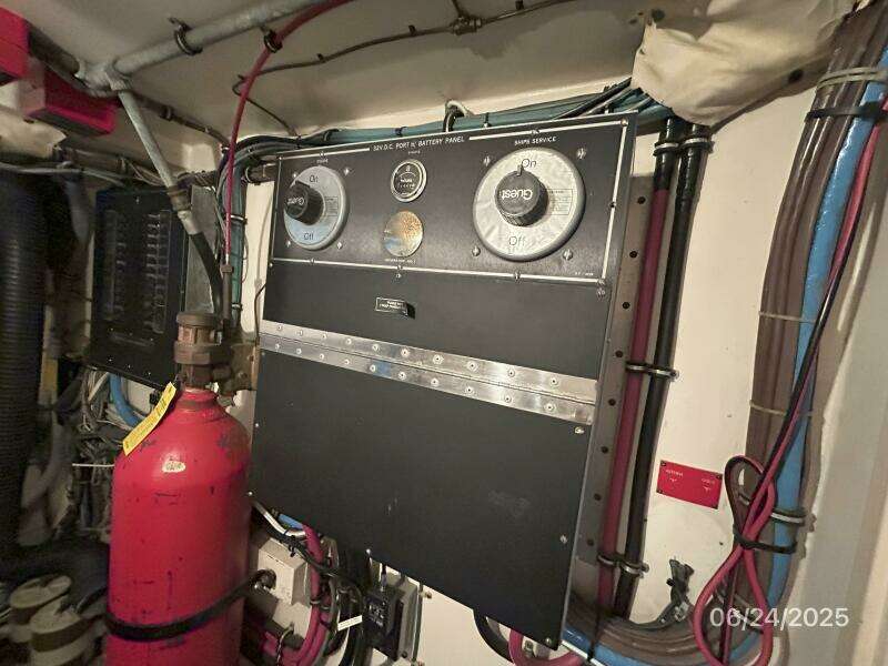 63' Hatteras port engine room electrical panel