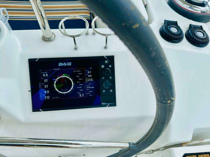 B&G navigation display on 2015 Beneteau Oceanis 45 yacht helm.