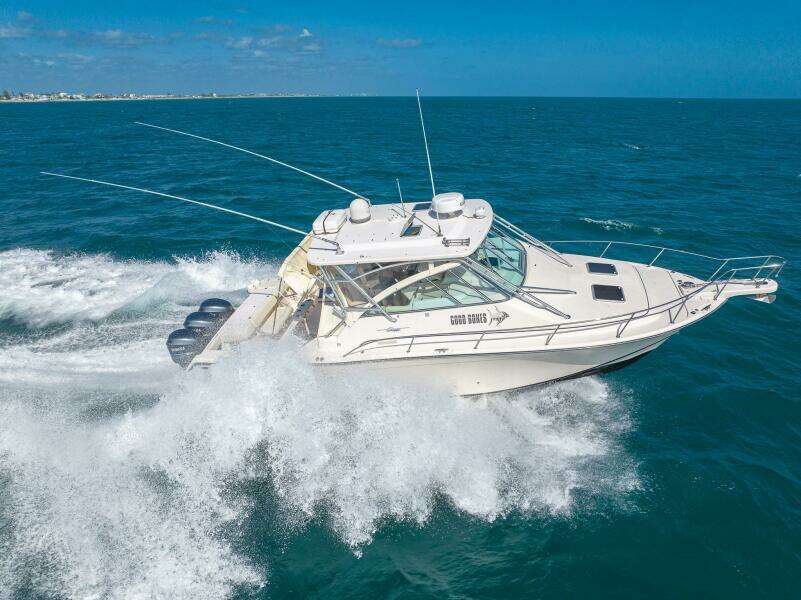 2007 Grady-White Express 360 cruising on open ocean waters.