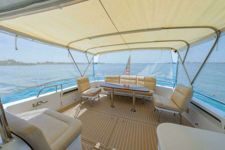 Aft Seating With Sunbrella Curtains