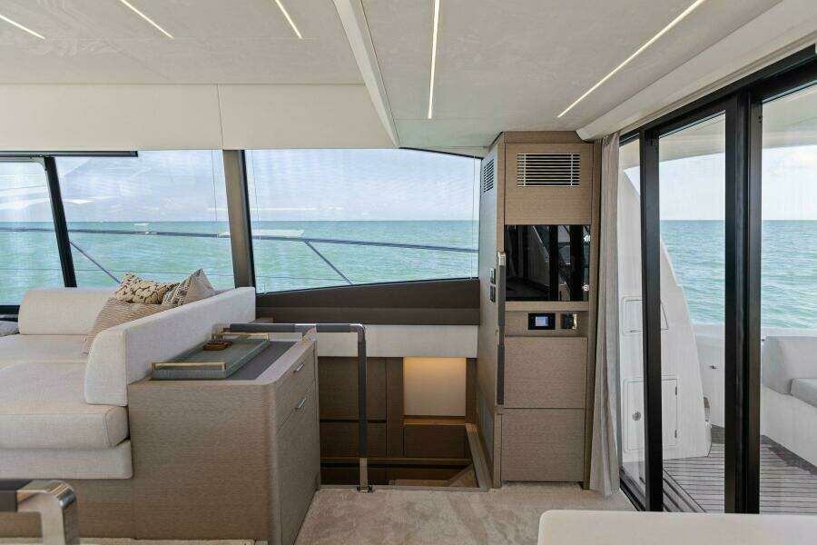 2022 59 Prestige Flybridge - How Sweet It Its - Companionway to Master Stateroom