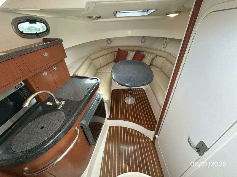 31' Boston Whaler cabin forward