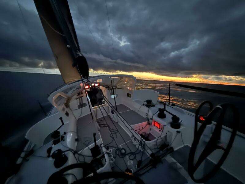 2018 J/121 Alchemy starboard tack at dawn