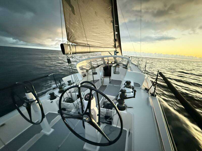 2018 J/121 Alchemy cockpit at sunrise