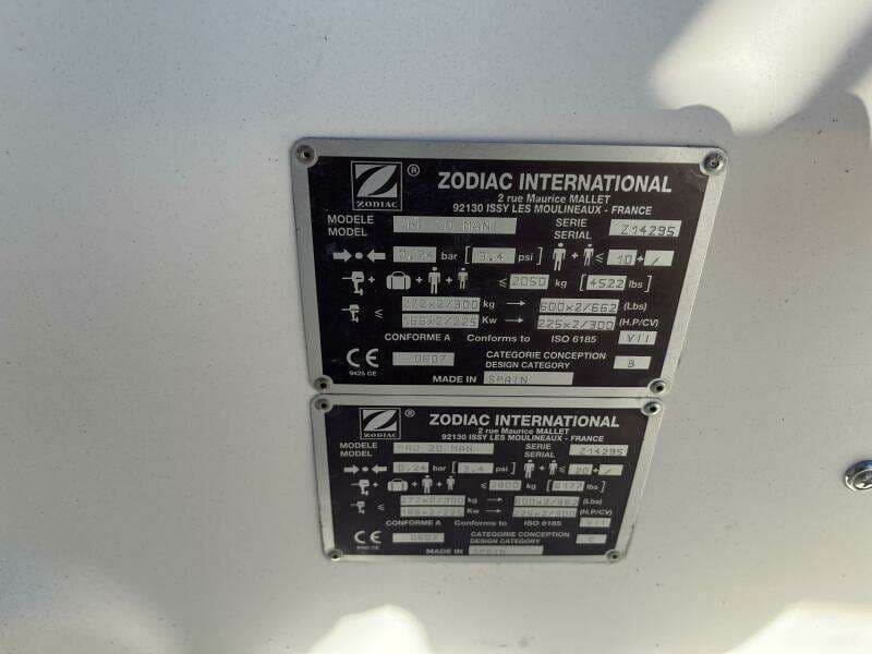2008 Zodiac Pro 20 Man - Plaque