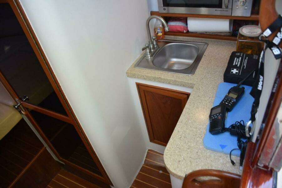 Galley Area With GE Microwave Oven