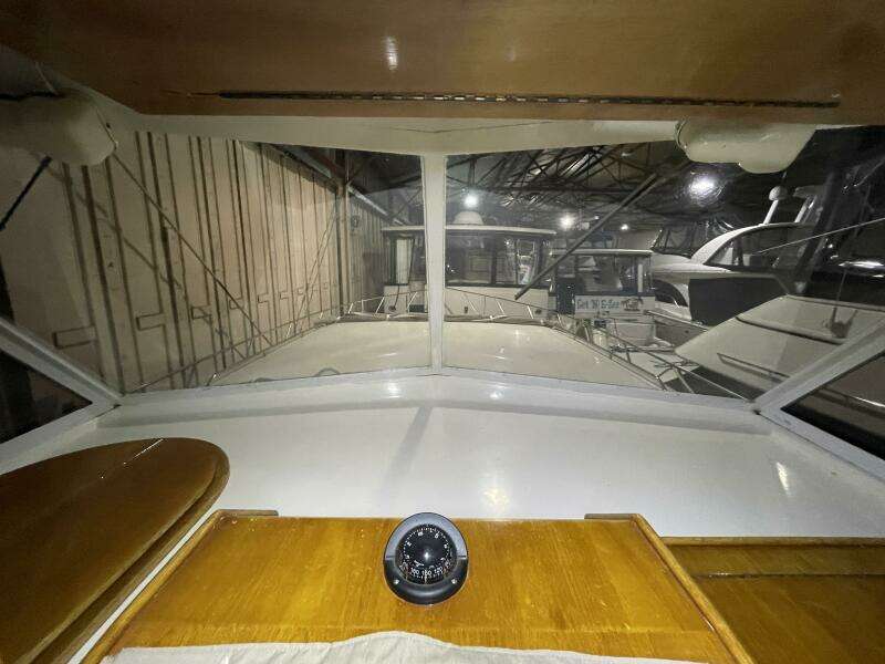 Overhead Electronics Panel at Helm – Egg Harbor 40 Motor Yacht