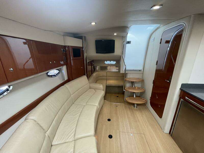 2011 Formula 34PC salon settee looking aftward