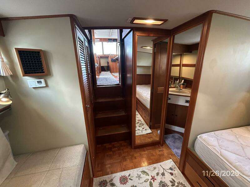 42' Grand Banks master stateroom forward