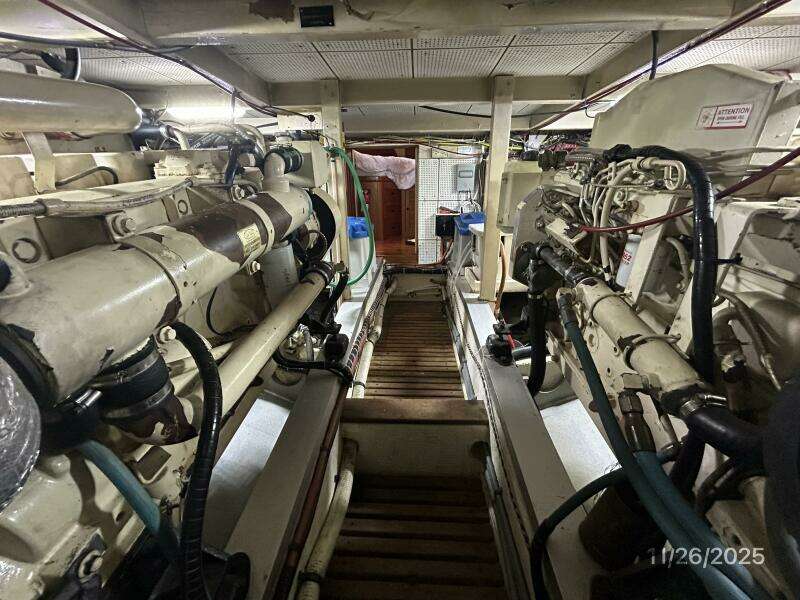 42' Grand Banks engine room forward