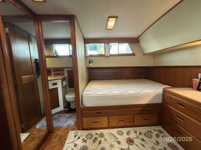 42' Grand Banks master stateroom starboard