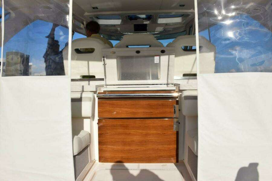 Outside Kitchen Console With Center Panel Of Enclosure Rolled Up