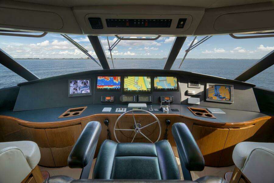 2011 Viking 76 Enclosed Bridge- TEUSEAS- Helm