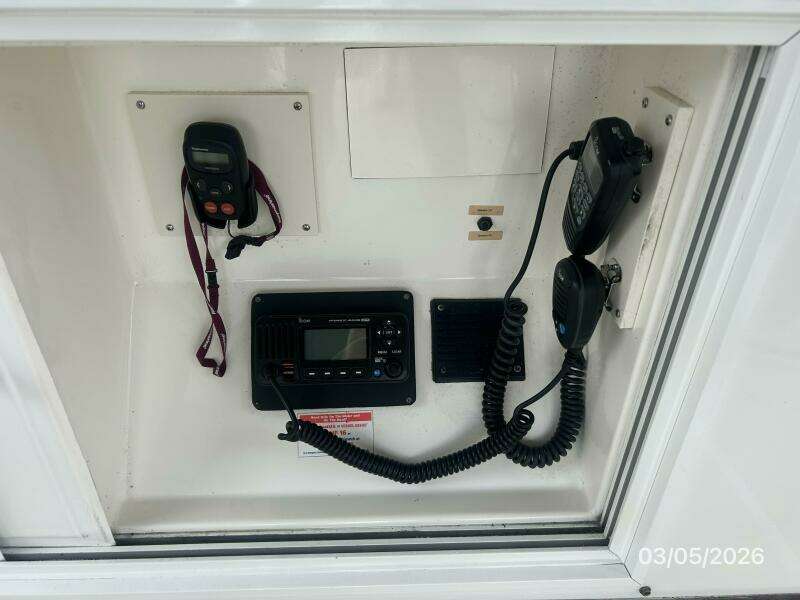 42' Grand Banks flybridge electronics cabinet