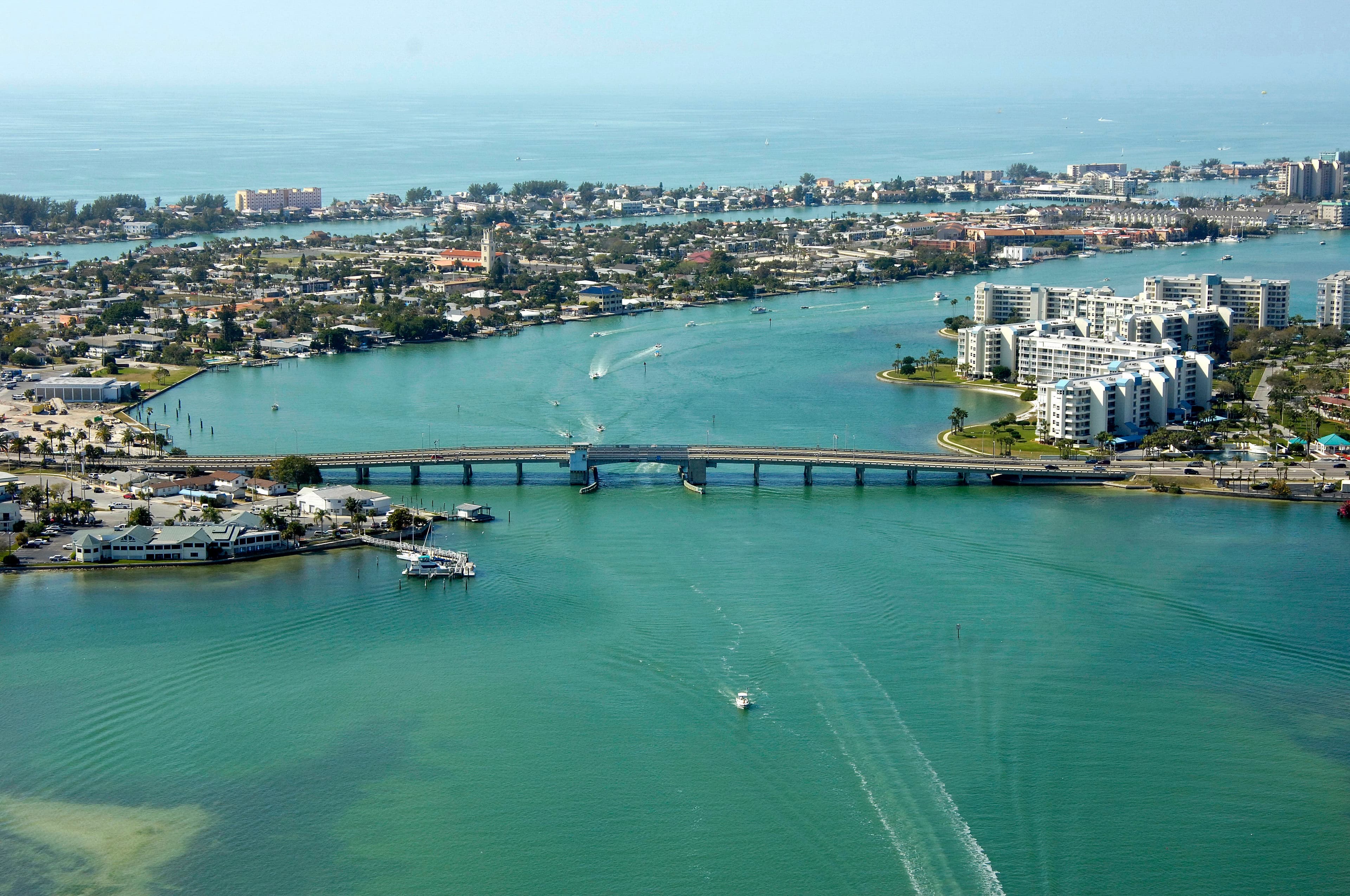 Yacht marina at sunset in Tampa Bay