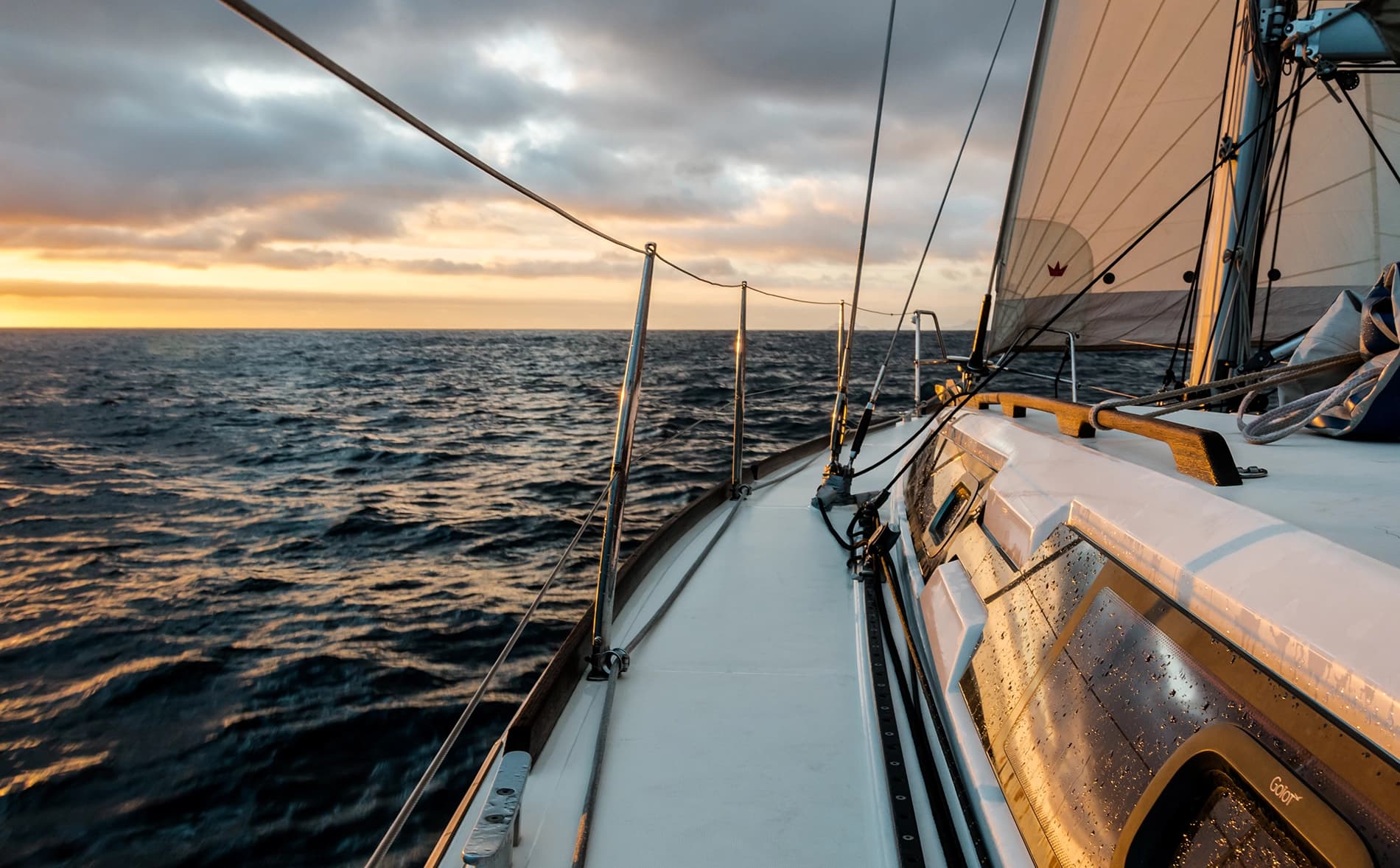 Luxury yacht cruising on open water